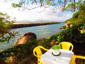 Uma das sacadas do hostel: perfeita para relaxar.